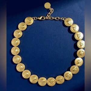 Gold Medallion Necklace versace Medusa choker